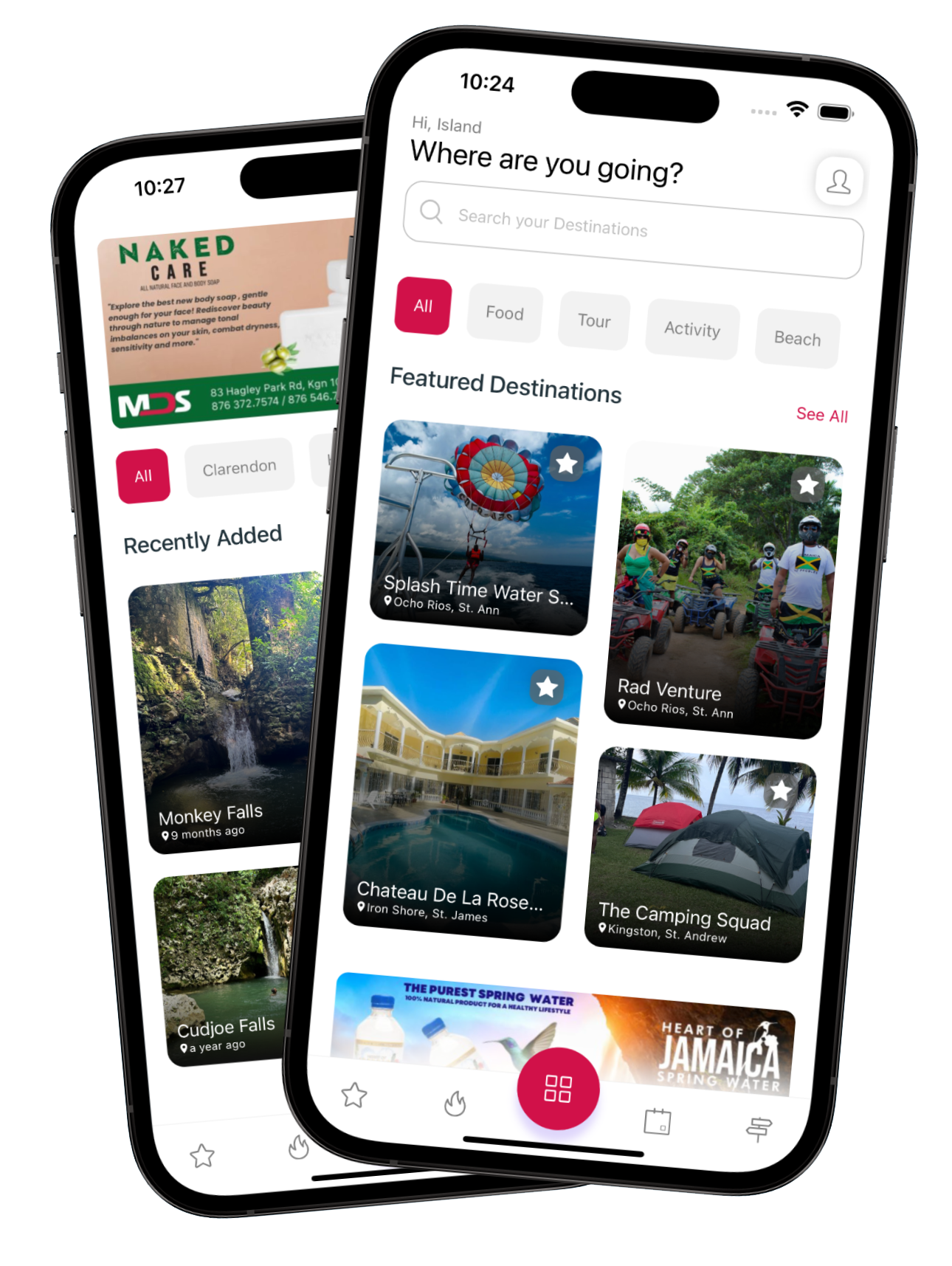 Island Destinations App Screen